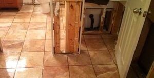 Water and Mold Damage Restoration Of Bathroom